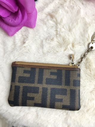 Authentic Vintage FENDI Rare Collectors Piece Zucca Key Cles Pouch 5