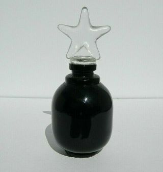 Vintage Nos Black Hand Crafted Silvestri Perfume Bottle W Star Dauber Labeled