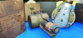 Vintage H.  E.  Boucher NY Model Boat Steam Engine Blow Torch & Horizontal Boiler 2