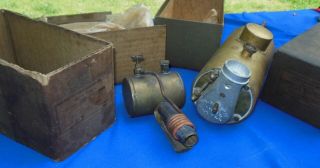 Vintage H.  E.  Boucher NY Model Boat Steam Engine Blow Torch & Horizontal Boiler 9