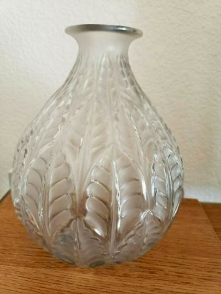 Vintage Lalique French Crystal Vase Signed 9 1/4 " Tall