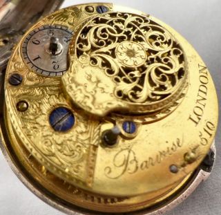 English Pair Case Verge Fusee Pocket Watch By John Barwise