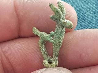 Fantastic Extremely Rare Ancient Bronze Statue/pendant Of A Deer.  3,  1 Gr.  30 Mm