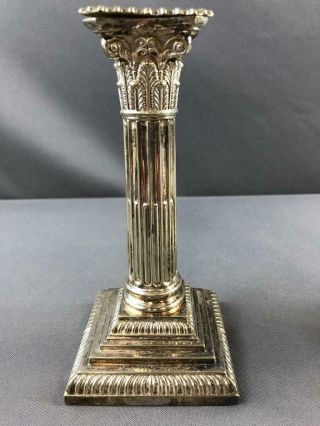 4 Antique Silver Plate Corinthian Column Candlesticks Goldsmiths & Silversmiths 2