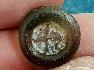 Fantastic Extremely Rare Ancient Roman Glass Weight Very Interest.  1,  3 Gr.  15 Mm