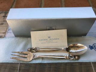 GEORG JENSEN Denmark STERLING Silver ACORN SPOON 5 1/8 