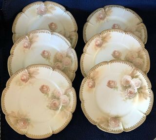 RARE 20 Pc RS PRUSSIA Satin Finish Bowl Lid Cups Saucers Plates Roses Red Mark 5