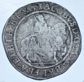 Rare James I Halfcrown (1604 - 05) Mm.  Lis,  Second Coinage,  Silver Hammered Coin