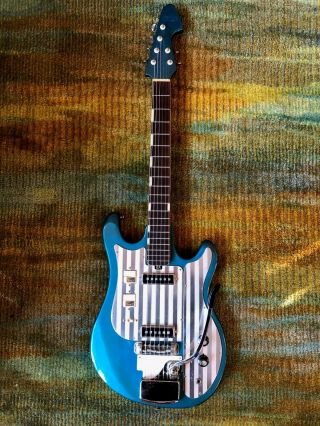 Vintage 1964 Teisco Del Rey Et - 220 In Rare Blue With Case /
