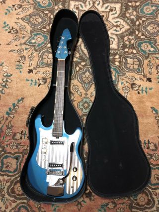 Vintage 1964 Teisco Del Rey ET - 220 in Rare Blue with Case / 8