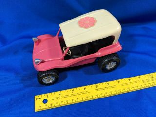 Gay Toys Co.  Vtg Pink Dune Buggy Plastic Car Flower Power Hotrod Hippie 60s