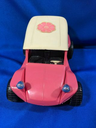 Gay Toys Co.  VTG Pink Dune Buggy Plastic Car Flower Power Hotrod Hippie 60s 2