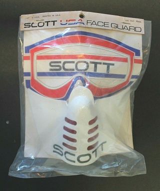 Nos Vintage Scott Usa White Face Guard Goggle Motocross Yamaha Suzuki Ahrma