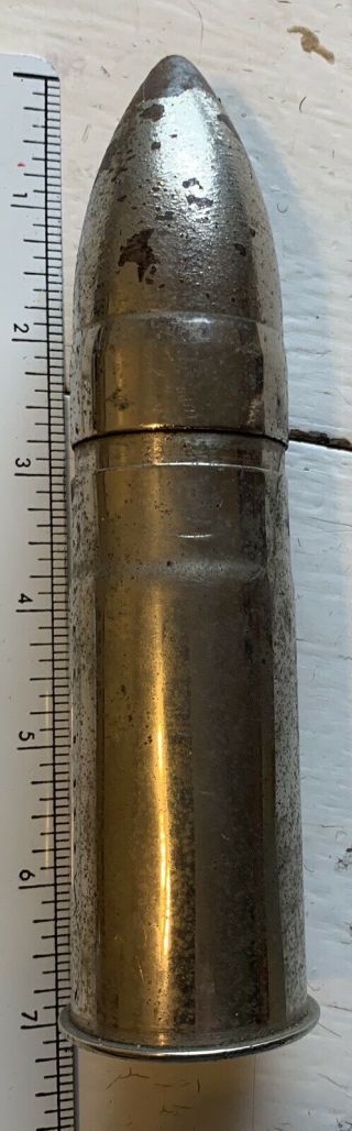 Wwii U.  S.  Army Artillery Shell Chrome Plated - Inert