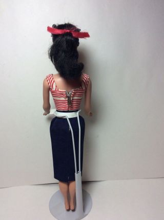 VINTAGE BARBIE STUNNING 4 BRUNETTE PONYTAIL IN CRUISE STRIPES DRESS,  918 2