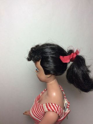 VINTAGE BARBIE STUNNING 4 BRUNETTE PONYTAIL IN CRUISE STRIPES DRESS,  918 5