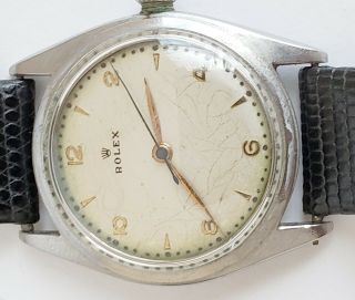 Vintage Rolex Men Wrist Watch Stainless Steel 65 - 3
