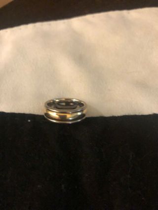 James Avery 14k White Gold And Gold Band - Vintage,  Size 6