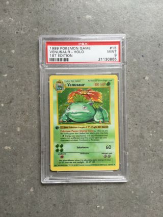 Pokemon Tcg Cards 1st Edition Venusaur 15/102 Base Set Holo Rare Psa 9