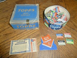 1949 Vintage Topps Chewing Gum Store Display Contents & Box