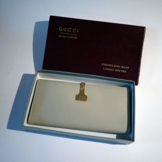 Gucci Wallet Grey Leather Made In Italy By Gucci Vintage 1960 