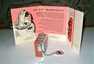 VTG 1966 Rare BATMAN Micro RADIO All Paperwork & Card 10
