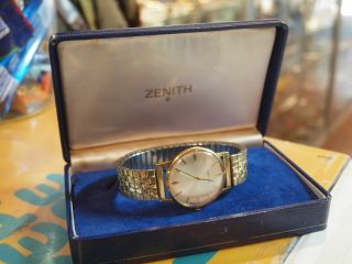 Vintage Zenith (485a70) Mens Swiss Watch 1/30 - 10k Rgp Tops 1/50 - 10k Rgp Ends