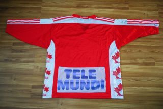 CANADA NATIONAL TEAM HOCKEY JERSEY SHIRT ADULT XL VINTAGE RARE 80s ADIDAS SIGNED 8