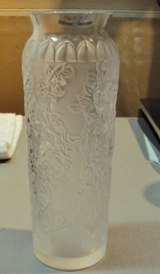 Lalique France Vintage Bougainvillier Bud Vase Frosted Crystal 12495 Exquisite