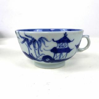 Antique Canton Porcelain Blue & White Willow Tea Cup 84