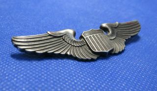 Vintage Wwii Us Army Air Force Sterling Silver Pilots Wings Pin 925 K