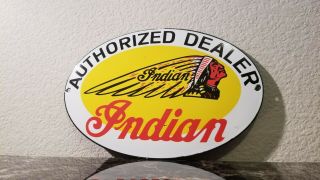 Vintage Indian Motorcycles Porcelain Gas Chief Auto Service Sales Dealer Sign