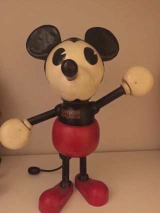 Rare 1930 Wooden Compo Cameo Antique Disney Mickey Mouse Doll Early Borgfeldt Nr