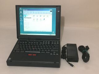Vintage Ibm Thinkpad 380d 2gb 48mb Pentium Mmx 150mhz Windows 98 Cd - Rom Floppy