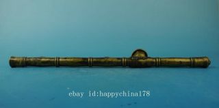 chinese old copper carved lion head and Pi Xiu Smoking tool tobacco stems e01 4