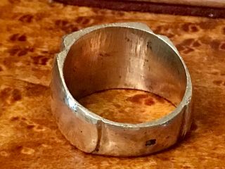 Vintage WWII 1943 CASABLANCA Hand Crafted Sterling Trench Art Ring Size 9 7