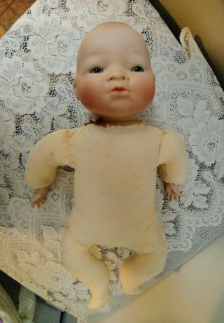 Vtg Grace S.  Putnam Bye Lo Baby Doll Bisque Head 18  Cloth Body 1920 ' s Germany 4