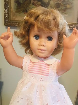 Mattel Canadian Chatty Cathy Doll Blonde Bob Glasseine Eyes - Talks