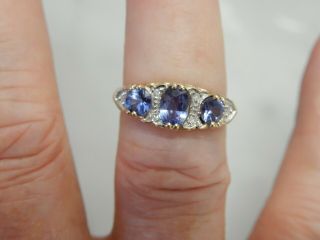 A Stunning 18 Ct Gold Blue Sapphire And Diamond Ring