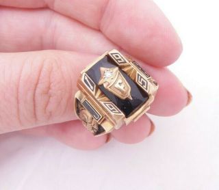 10ct Gold Diamond Enamel Ring,  1995 Now And Forever Jastens Designer 10.  3 Grams