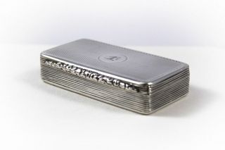 Antique Georgian Crested Sterling Silver Snuff Box 1833