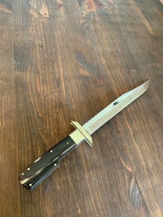 RARE Stan Shaw Folding Hunting Knife.  Buffalo Horn Stainless Workbacked Nickel 2