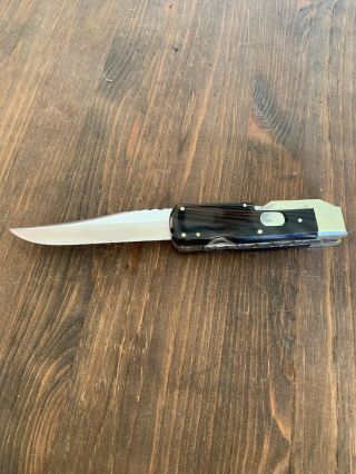 RARE Stan Shaw Folding Hunting Knife.  Buffalo Horn Stainless Workbacked Nickel 5