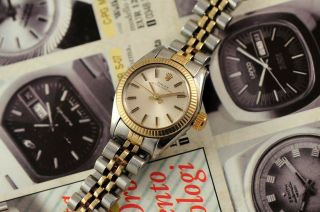 Vintage Swiss Rolex Ladies Oyster 6719 18k Gold & S.  Steel Watch 1980´s