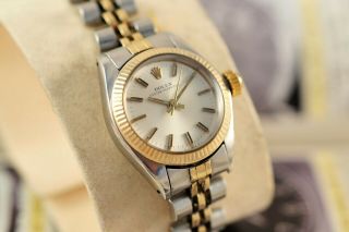 Vintage Swiss Rolex Ladies Oyster 6719 18K Gold & S.  Steel Watch 1980´s 4