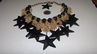 Stunning Vintage Signed Julie Rubano Huge Couture Runway Statement Necklace Rare
