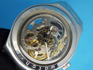 Vintage Swatch Irony Mens Body And Soul Metal Skeleton Dial Automatic Bracelet