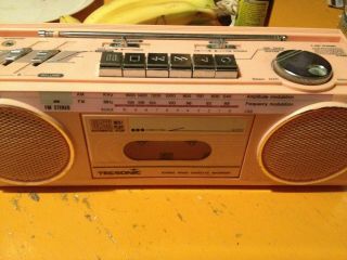 Tecsonic Boombox Mx - 500 Tape Cassette Am Fm Radio Pink Vintage