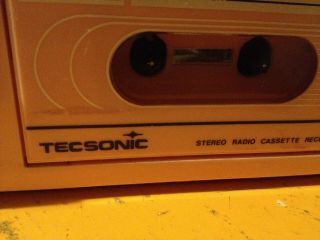 TECSONIC boombox MX - 500 tape cassette am fm radio pink vintage 2