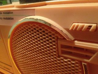 TECSONIC boombox MX - 500 tape cassette am fm radio pink vintage 3